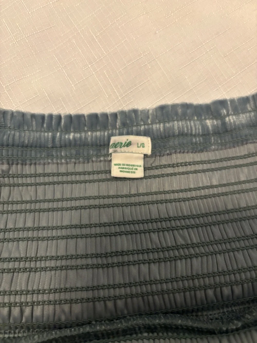 Aerie Frills n Thrills Sage Green SZ L velvet ruffle tiered mini skirt NWOT